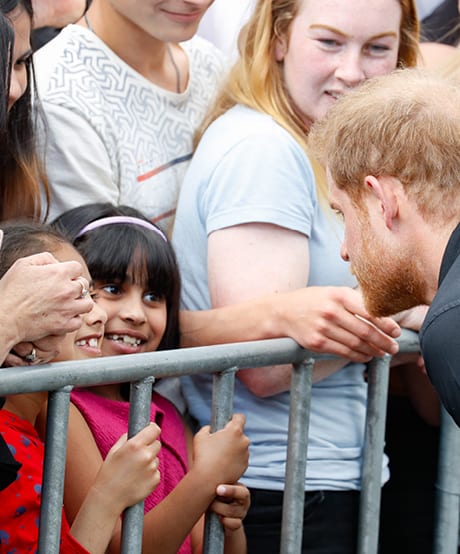 October 31, 2018: Prince Harry Chats with Two Young Girls in New Zealand