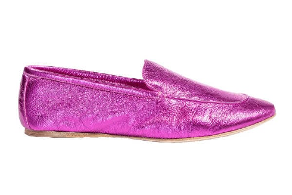 best party shoes zvelle metallic pink loafers