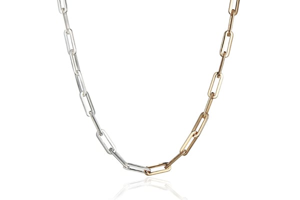 Jenny Bird silver and gold paperclip chain necklace