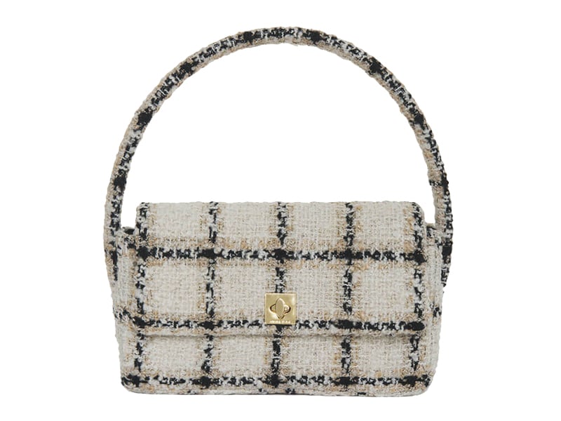 anine bing plaid top handle bag