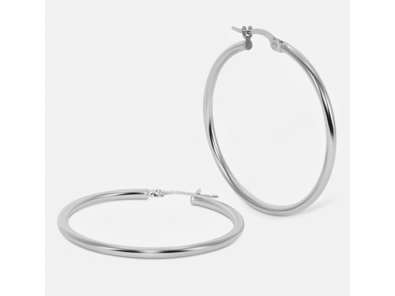 ginto studio white gold hoop earrings