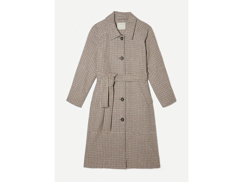 everlane plaid trench coat