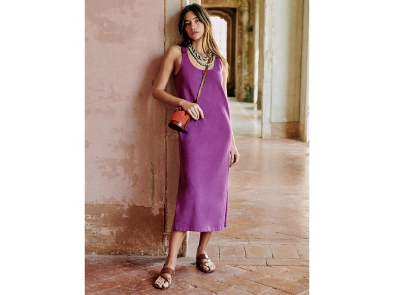 Sézane purple button-up dress