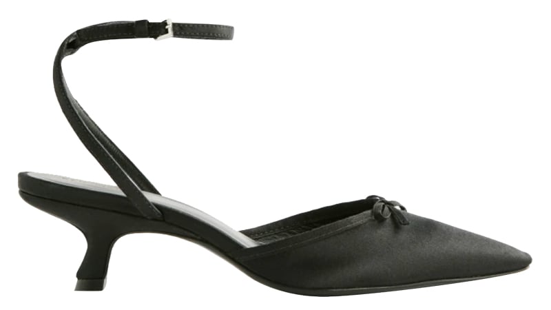 black reformation kitten heels