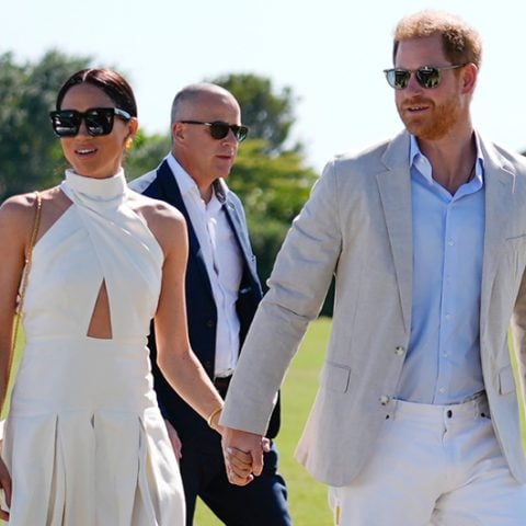 Meghan and Harry arriving for the 2024 Royal Salute Polo Challenge to Benefit Sentebale.