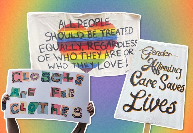 Toronto pride parade signs